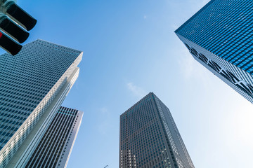 Fototapeta na wymiar High-rise buildings and blue sky - Shinjuku, Tokyo