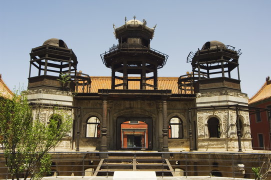 The Palace of Prolonging Happiness built in 1420 and destroyed by fire in 1845 located inside Zijin Cheng The Forbidden City Palace Museum, Beijing, China,