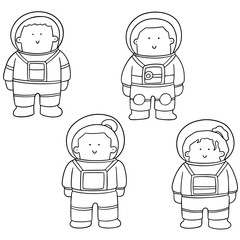 vector set of astronaut