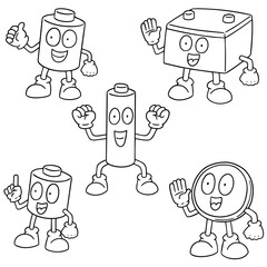 vector set of battery