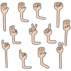 Fototapeta premium vector set of cartoon arm
