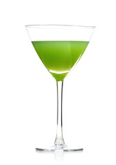 Studio shot of drink in martini glass