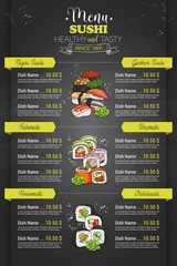 Restaurant vertical color sushi menu - 130041148