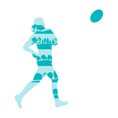 Rugby woman player active sport vector background illustration c