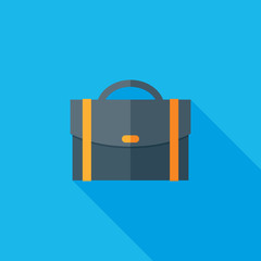 Briefcase Flat Long Shadow Icon