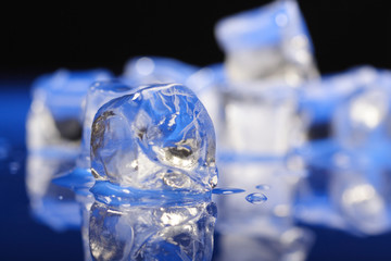 Close up of ice cubes