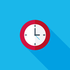 Clock Flat Long Shadow Icon