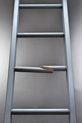 Ladder with one step broken