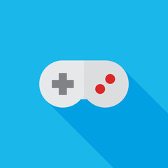 Video Game Controller Flat Long Shadow Icon