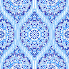 Seamless ornament with decorative elements. Tiles