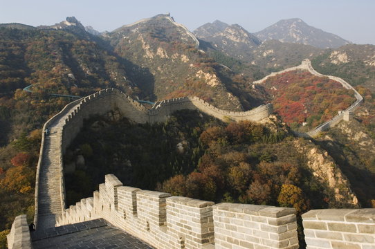 Autumn colours on The Great Wall of China at Badaling, China
