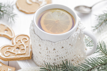 Christmas Hot tea with cold days