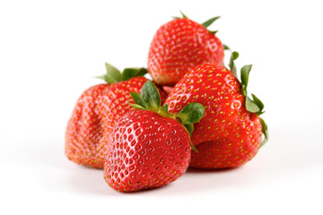 Studio shot of strawberries on white background