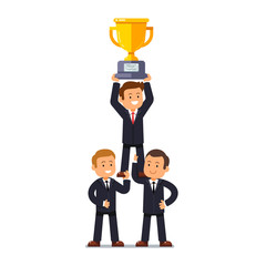 Leadership and teamwork achievement concept