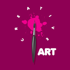 vector logo brush and blots of paint