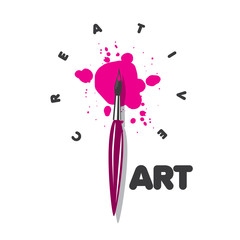 vector logo brush and blots of paint