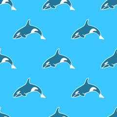 grampus Killer whale seamless pattern animal background