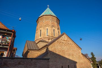 Fototapeta na wymiar Tbilisi, Georgia - July 18, 2015. View of XIII century St George