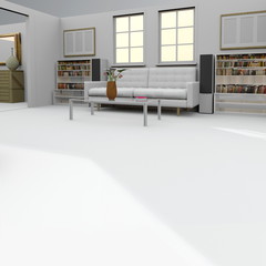 Fototapeta na wymiar 3d interior rendering of furnished living room