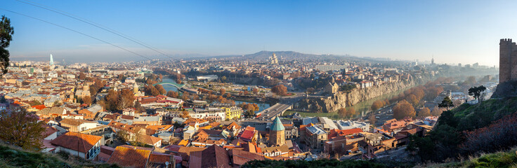 The Panoramic View Of Tbilisi, Georgia In autumn