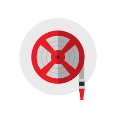 Obraz premium Fire station, Fire hose reel icon. Single silhouette fire equipment icon. Vector illustration. Flat style