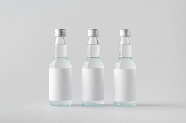 Miniature Spirits/Liquour Bottle Mock-Up - Three Bottles. Blank