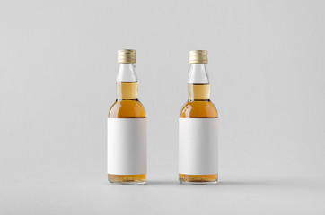 Miniature Spirits/Liquour Bottle Mock-Up - Two Bottles. Blank La