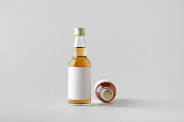 Miniature Spirits/Liquour Bottle Mock-Up - Two Bottles. Blank La