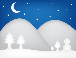 Snow Christmas at night background for vector . white