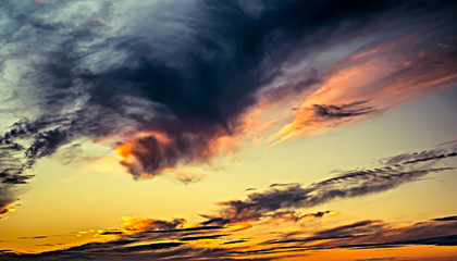 Beautiful sky and clouds at sunset.
