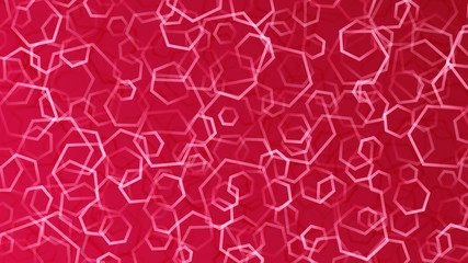 Red abstract background of small hexagons