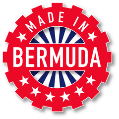 Made in Bermuda flag color stamp. Vector illustration