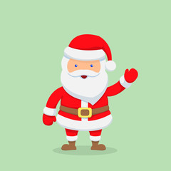 Santa Claus. Cartoon character. Isolated on green background. Vector illustration.