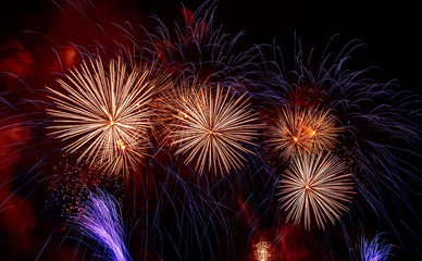 Fototapeta na wymiar Colorful fireworks 