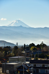 Fototapeta premium 富士山 道の駅花かげの郷まきおか