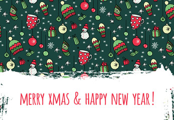 Fototapeta premium Modern vector New Year card or party design