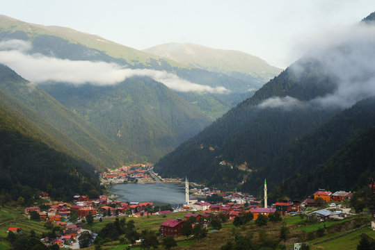 Lakeside mosque, Uzungol alpine resort, Black Sea Coast area, Trabzon Province, Anatolia, Turkey Minor