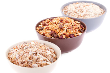 Muesli in the bowls