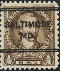 Brown postage stamp of President Washington of 1932