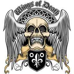 grunge skull coat of arms