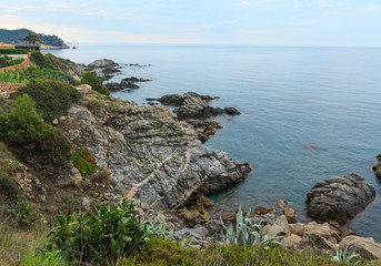 Fototapeta na wymiar Summer sea coastline, Costa Brava, Spain.