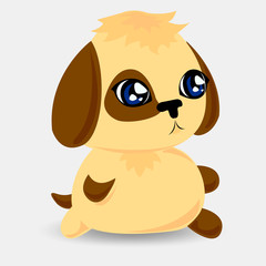 Cute painted bright spaniel vector