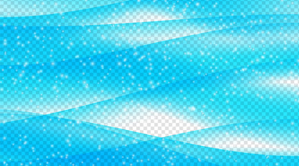 Set of Abstract Blue Wave Set on Transparent  Background. Vector