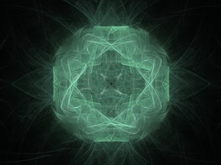 Abstract fractal with green pattern