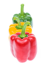 Colored paprika (pepper) isolated on a white background