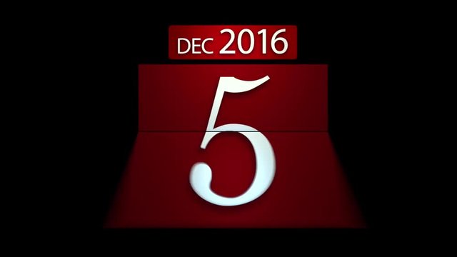 Countdown calendar for the new year 2017 with Alpha Mask