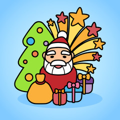 Vector illustration with Santa Claus