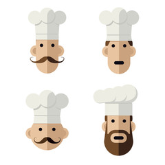 Icons of chef heads