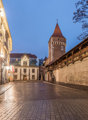 Krakow, Poland, city walls with Carpenter's tower