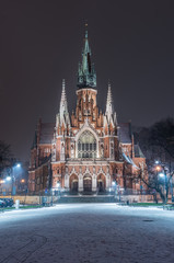 Fototapeta na wymiar St Joseph church in Krakow, Podgorze district